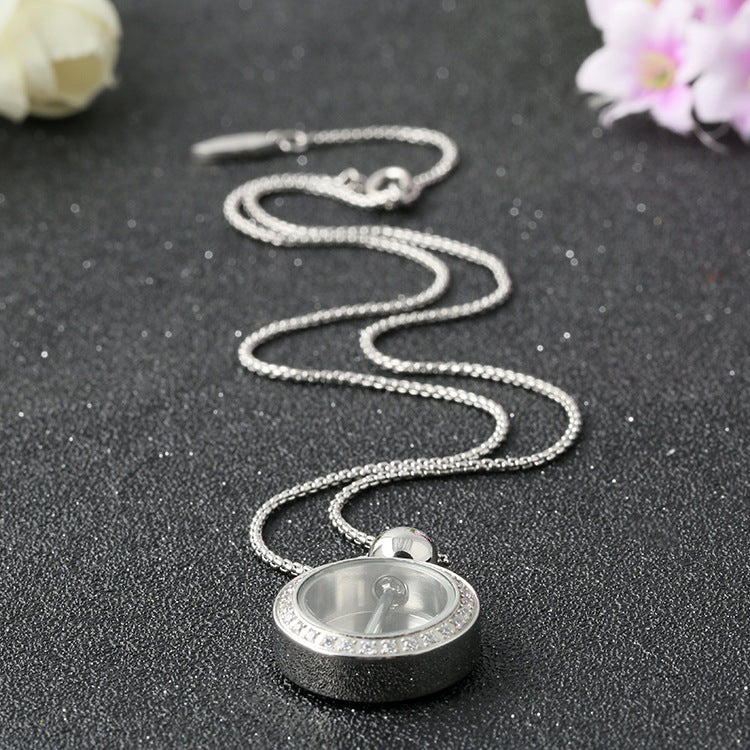 Diamond Perfume Bottle Necklace