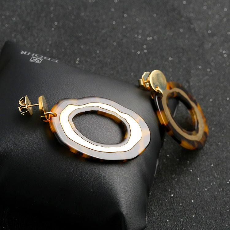 Bold Metal Acrylic Earrings