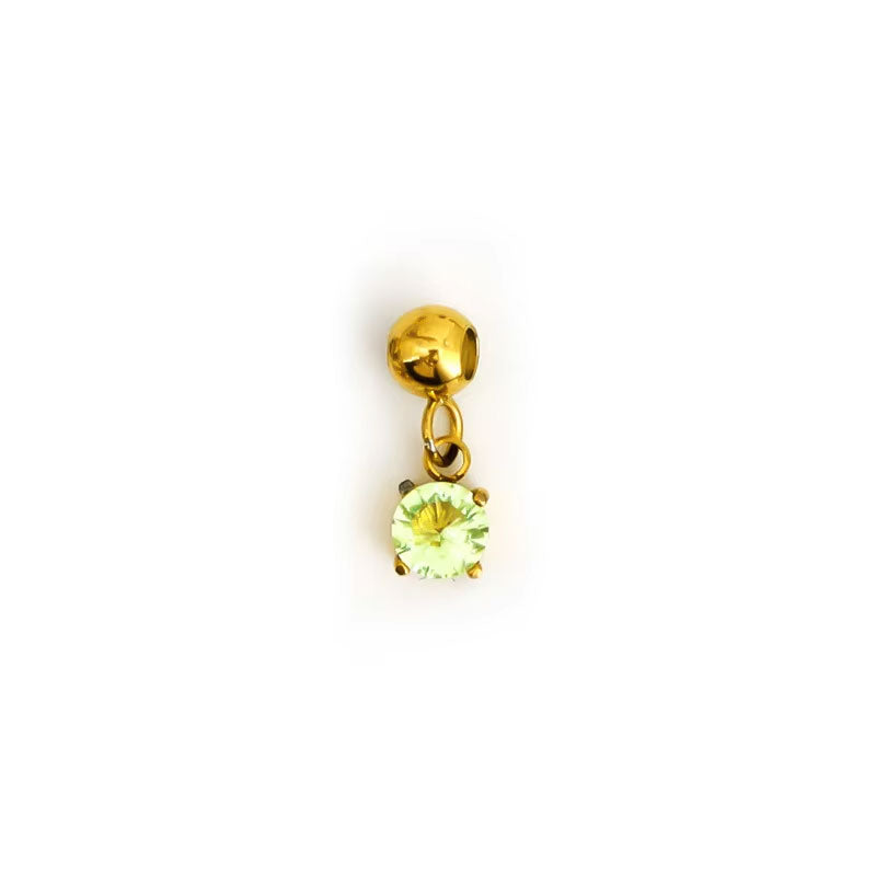 2025 New Design Wholesale Non Tarnish 18K Gold Plated Stainless Steel DIY Birth Stone Jewelry Charms