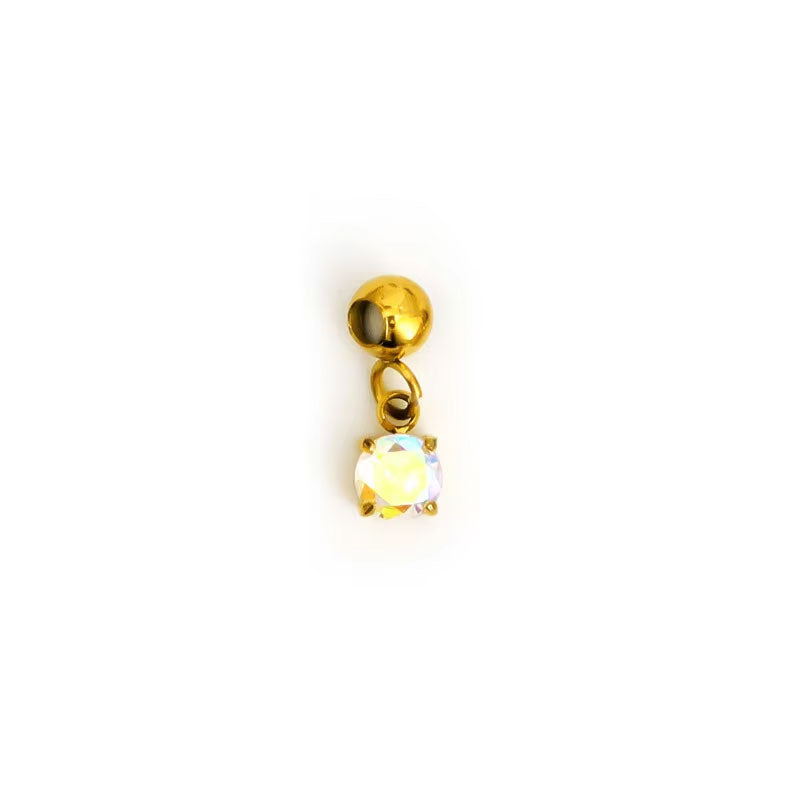 2025 New Design Wholesale Non Tarnish 18K Gold Plated Stainless Steel DIY Birth Stone Jewelry Charms