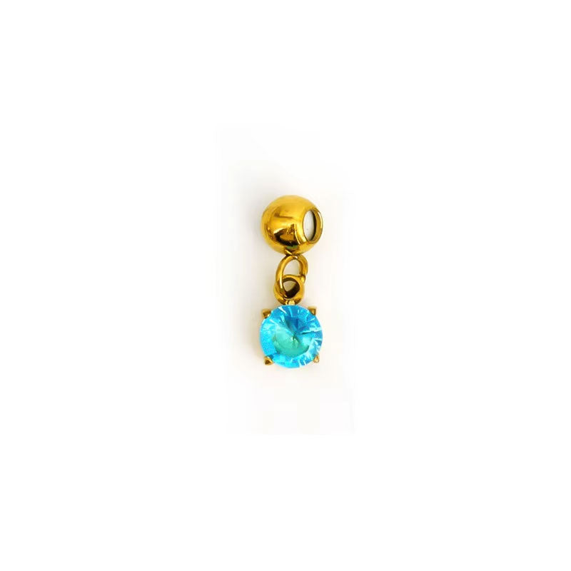 2025 New Design Wholesale Non Tarnish 18K Gold Plated Stainless Steel DIY Birth Stone Jewelry Charms