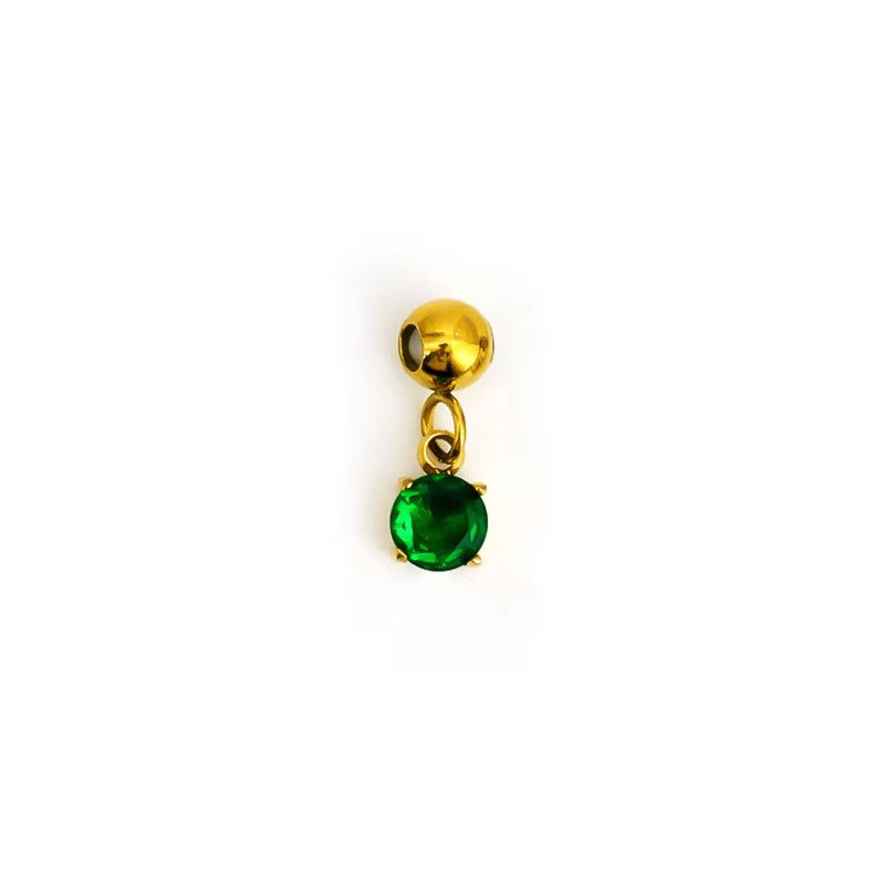 2025 New Design Wholesale Non Tarnish 18K Gold Plated Stainless Steel DIY Birth Stone Jewelry Charms