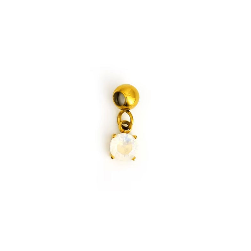 2025 New Design Wholesale Non Tarnish 18K Gold Plated Stainless Steel DIY Birth Stone Jewelry Charms