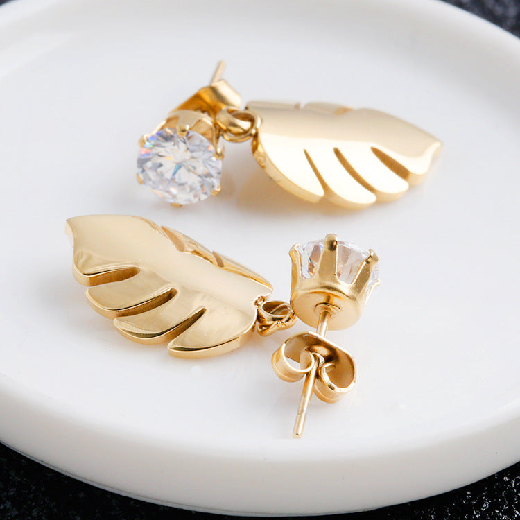 Minimalist Gold Leaf Earrings
