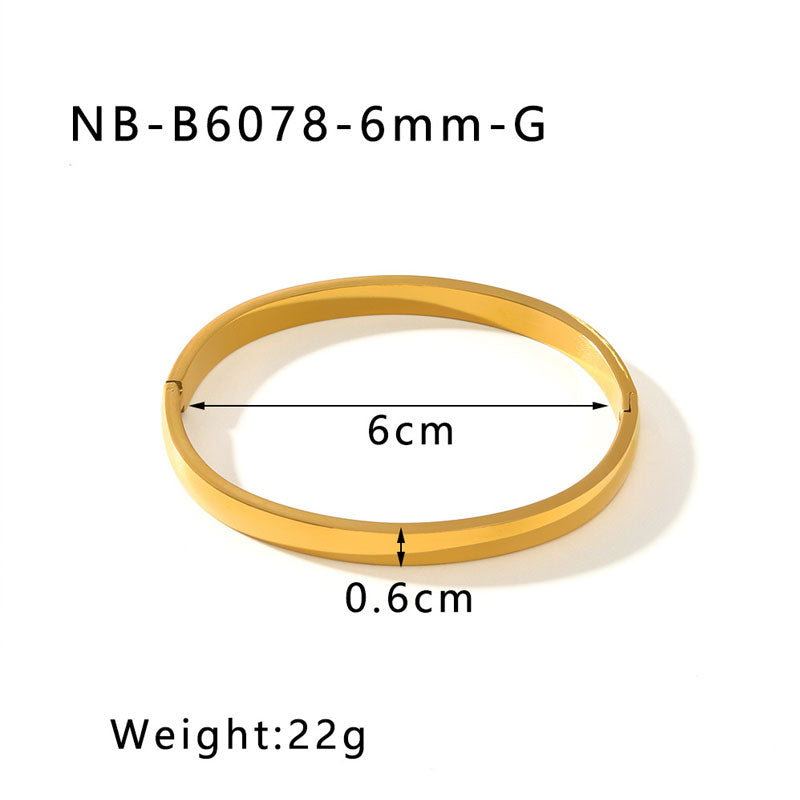 Fashion Wholesale Anti-Allergy High Polish Waterproof PVD Gold Plated Stainless Steel Fashion Jewelry Bracelets & Bangles