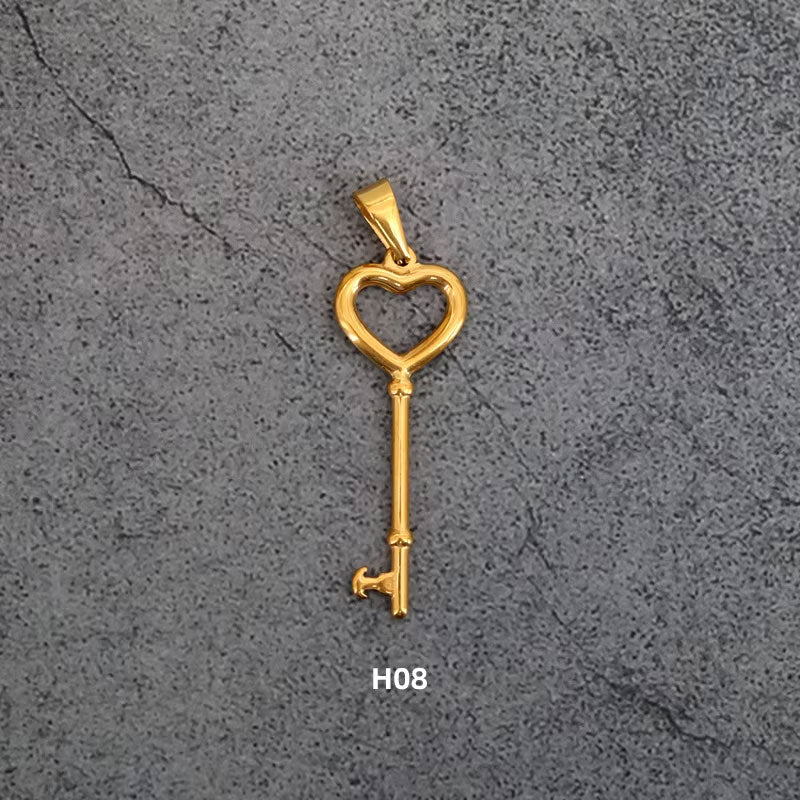 2025 New Design Hypoallergenic Key Charm Non-Tarnish Stainless Steel and Small Gold PVD Fashion Pendants & Charms Wholesale