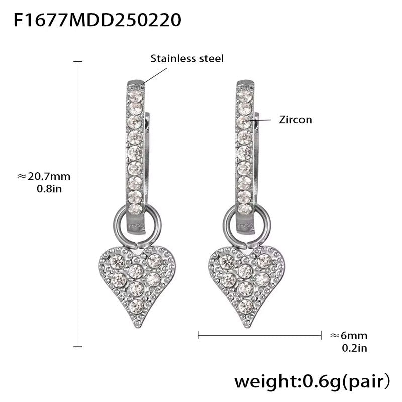 Dainty Ins Style Geometric Elements Handmade Inlaid Zircon Earrings 18K Gold Plated Small Drop Earrings No Rust