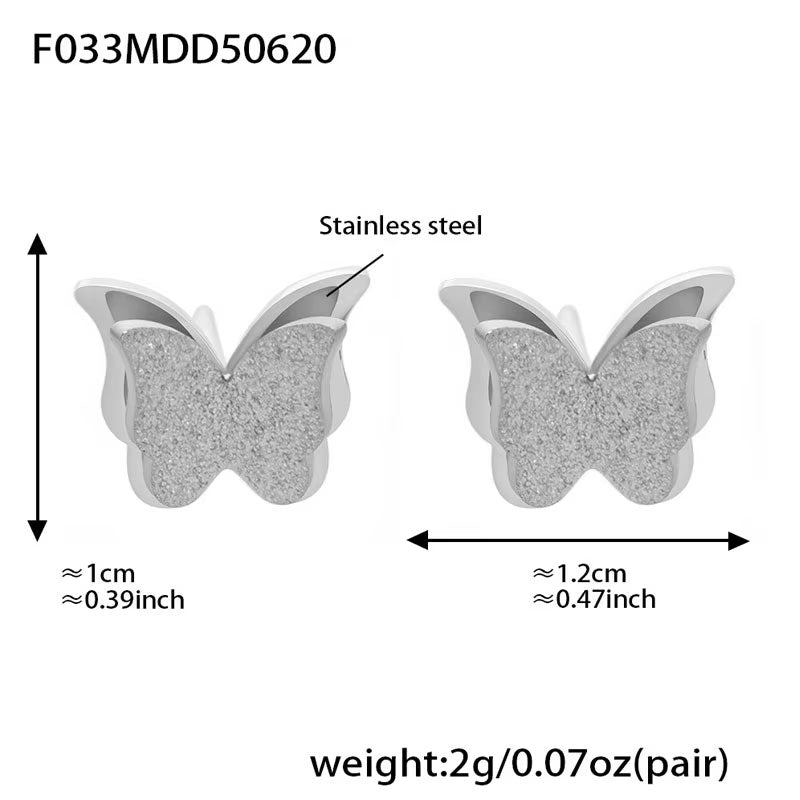 Casual Anti Tarnish Gold Necklace 18K Real Stainless Steel Butterfly Necklace Set for Women Girls