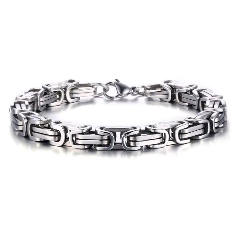 Wholesale 18K Gold Plated Stainless Steel Byzantine Bracelet Anti-Allergy High Polish Trendy Style