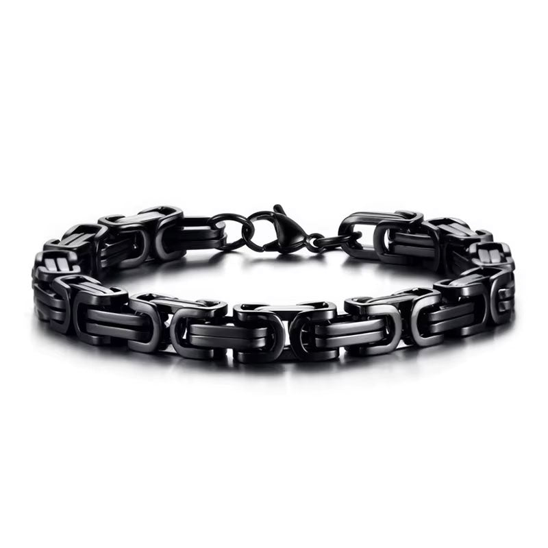 Wholesale 18K Gold Plated Stainless Steel Byzantine Bracelet Anti-Allergy High Polish Trendy Style