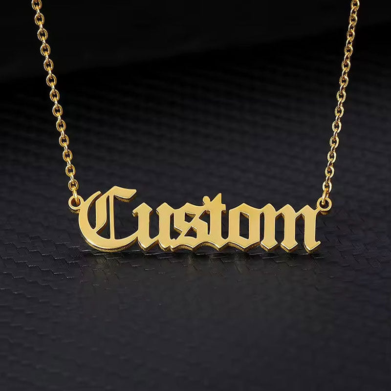 No Fading Custom Jewelry Pendant Manufacturers Chain Man Custom Name Gold Filled Chain Stainless Steel Pendant Necklace for Man
