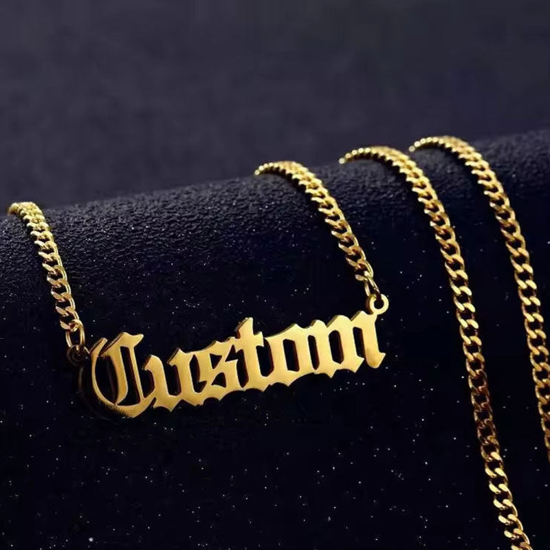 No Fading Custom Jewelry Pendant Manufacturers Chain Man Custom Name Gold Filled Chain Stainless Steel Pendant Necklace for Man