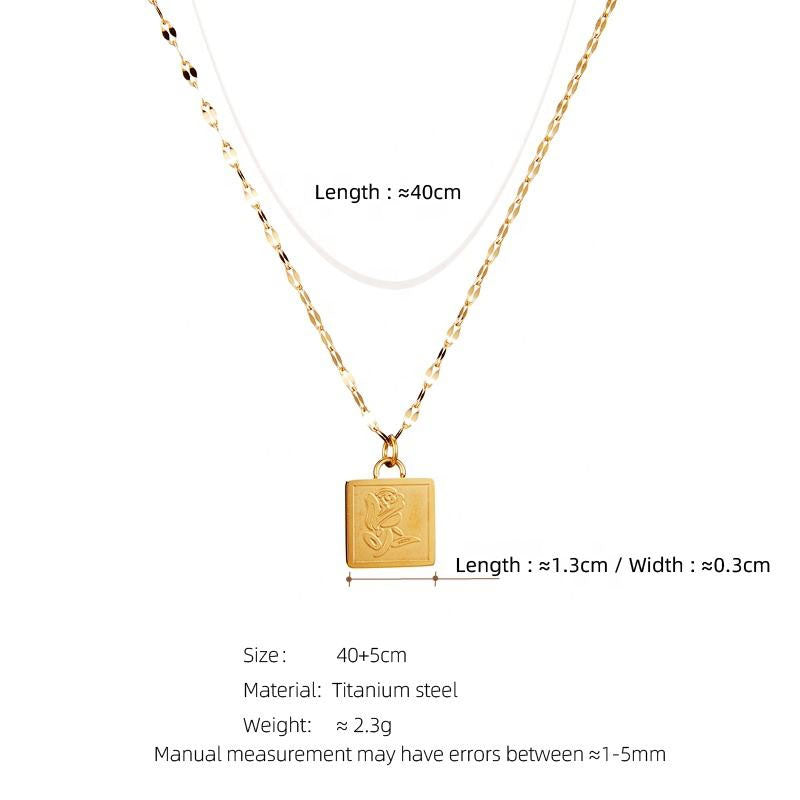 Eight Freshwater Pearl Necklace Short Collar Choker Small Smiling Bamboo Chain Gold Plated Rose Pendant Geometric Shape Gift