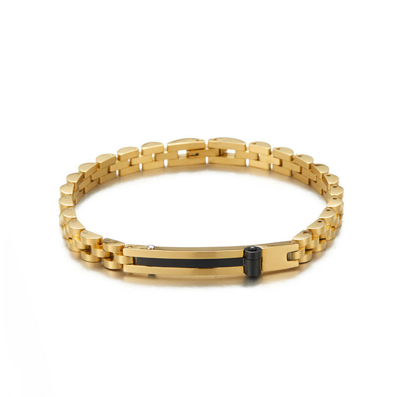 Women's Stainless Steel Beaded Bracelet with Geometric Curved Plate Band Fashion Jewelry Watch Strap Style Accessories
