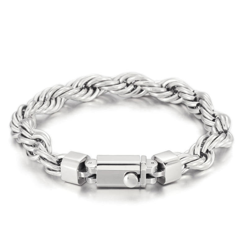 High Quality New Design Custom Stainless Steel Ice Out Rope Chain Bracelet