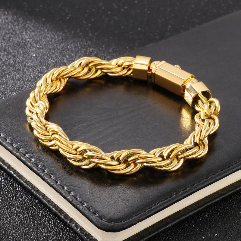 High Quality New Design Custom Stainless Steel Ice Out Rope Chain Bracelet