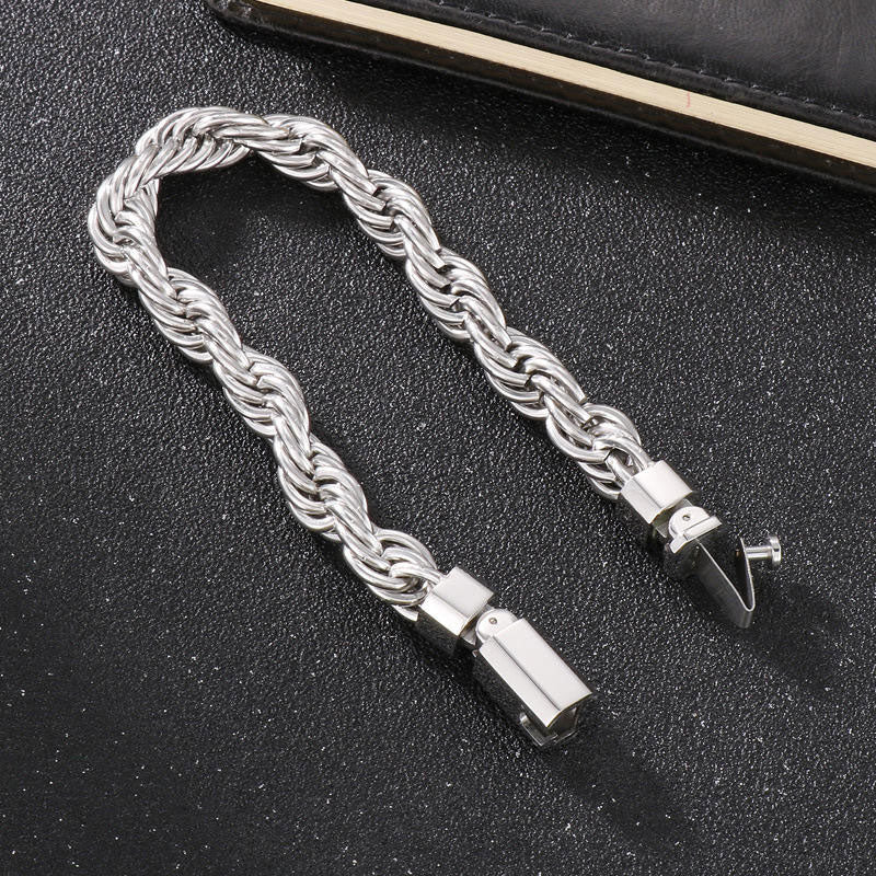 High Quality New Design Custom Stainless Steel Ice Out Rope Chain Bracelet