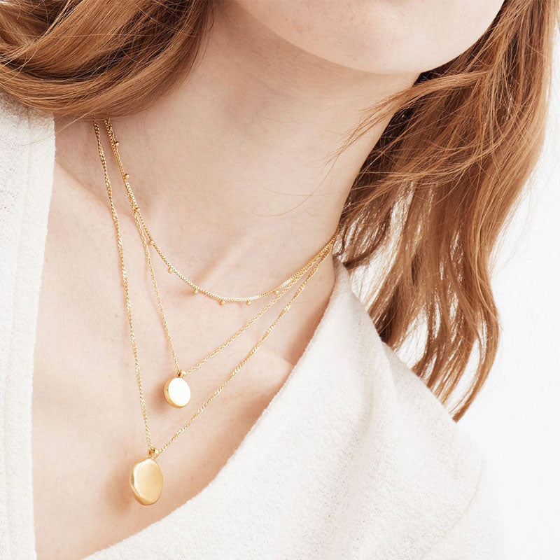 Stainless Steel Multi-layer Geometric Circular Necklace Gold Layered Necklace Women's Jewelry