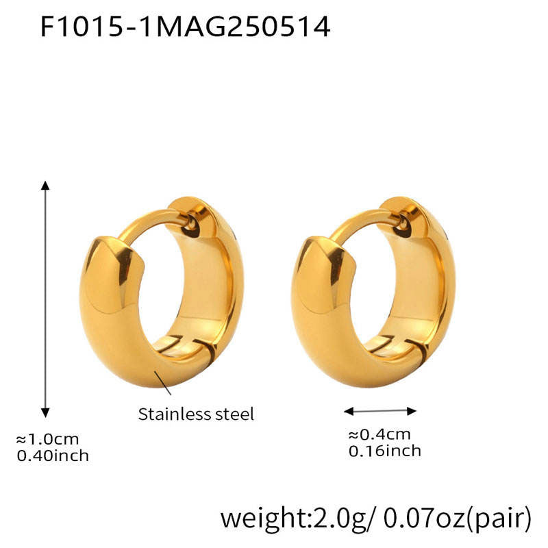 Wholesale Trendy Anti Tarnish 18K PVD Stainless Steel Fine Loop Earrings for Women Gold Plated Hoop Design