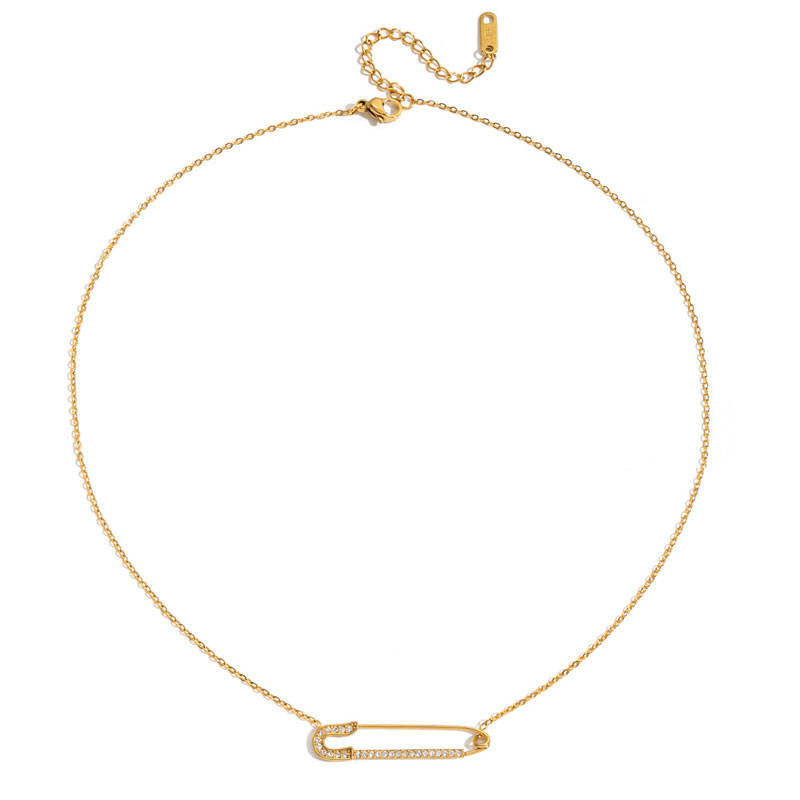 Trendy Anti Tarnish Gold Necklace 18K Real Stainless Steel Fine Jewelry Paperclip Necklaces for Women