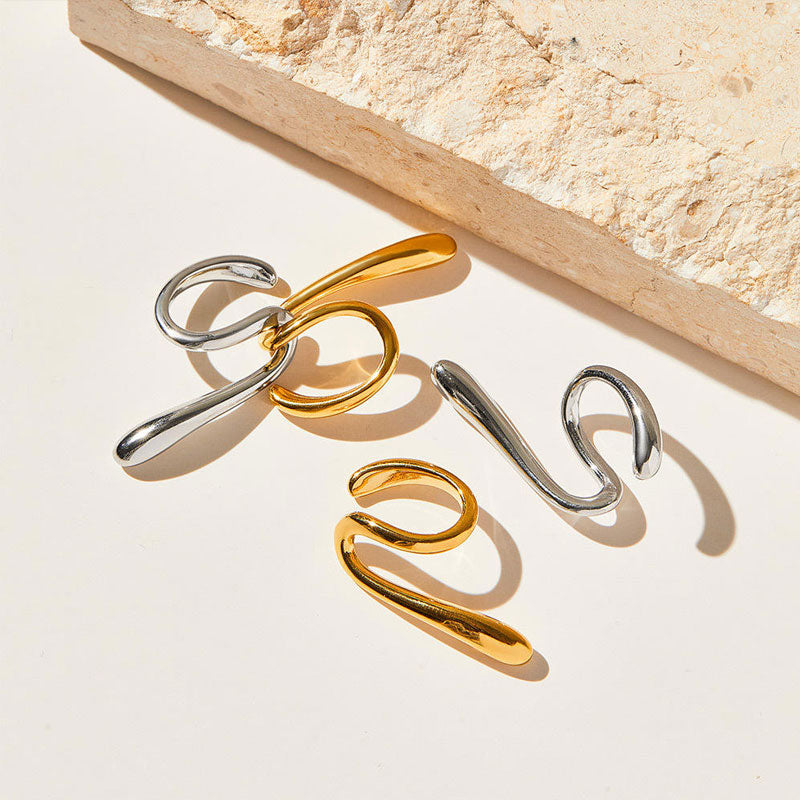 Hypoallergenic Stainless Steel Classic Stud Earrings for Women Non-Pierced Ear Cuff Hoop Jewelry Clip-On