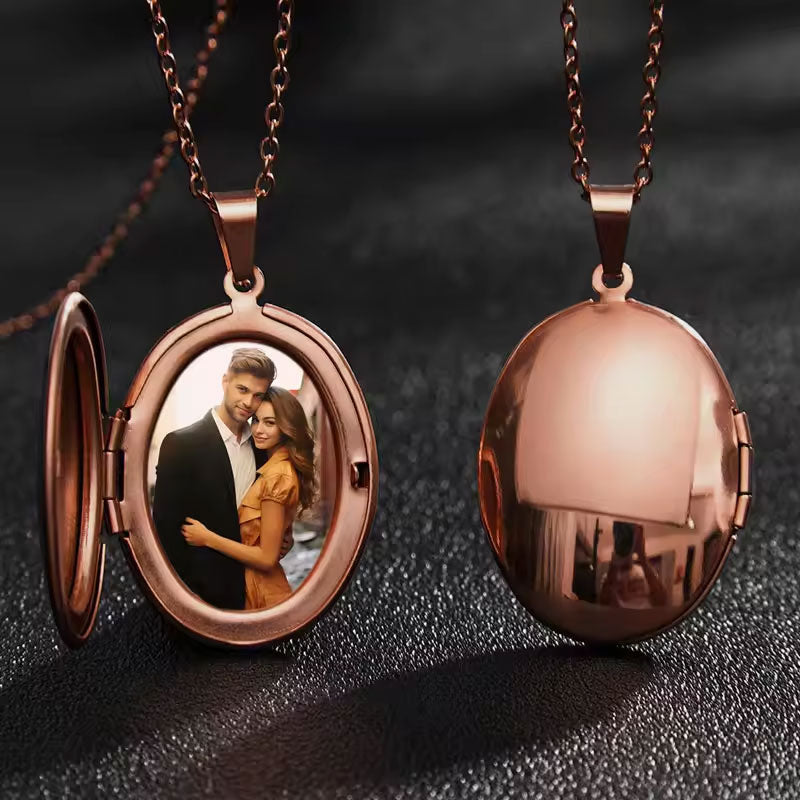 Waterproof Charm Anti Tarnish DIY Photo Solid Gold Jewelry Necklace 14k Stainless Steel Necklace Blank for Women Men