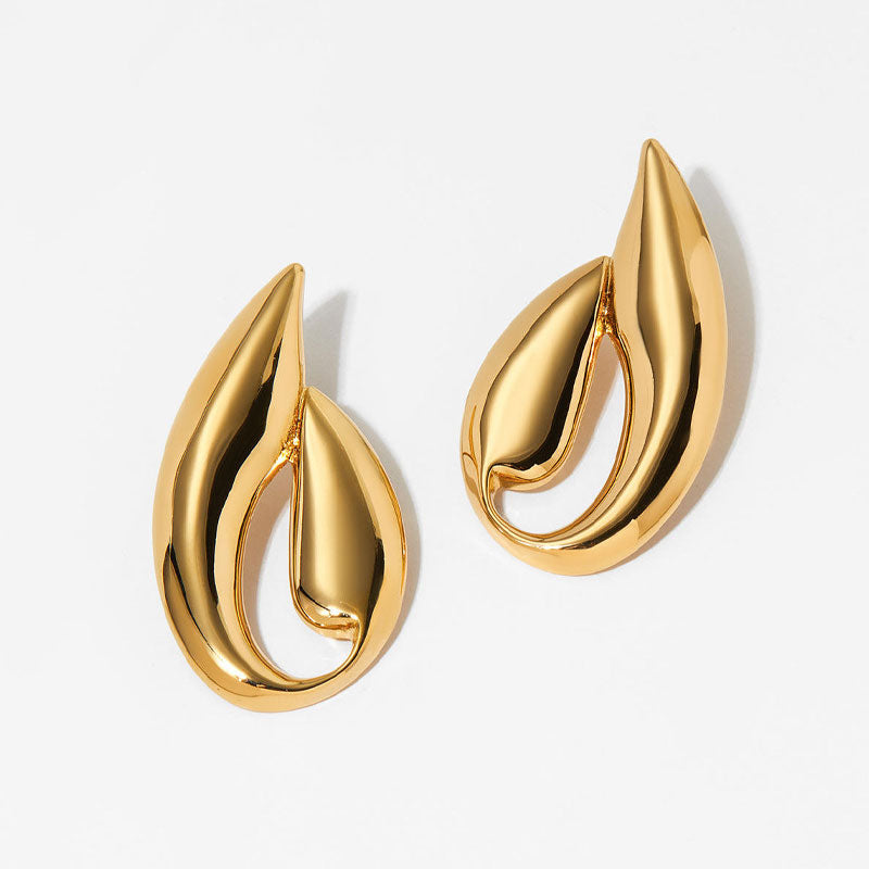 INS Women's Elegant Statement Gold-Plated 316L Stainless Steel Stud Earrings New Design Classic Style