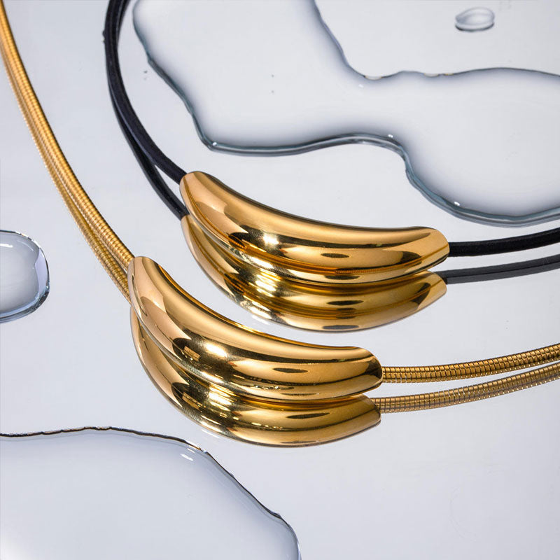 Trendy Jewelry Stainless Steel Non Tarnish PVD 18K Real Gold Plated Fine Choker Necklaces for Women Girls