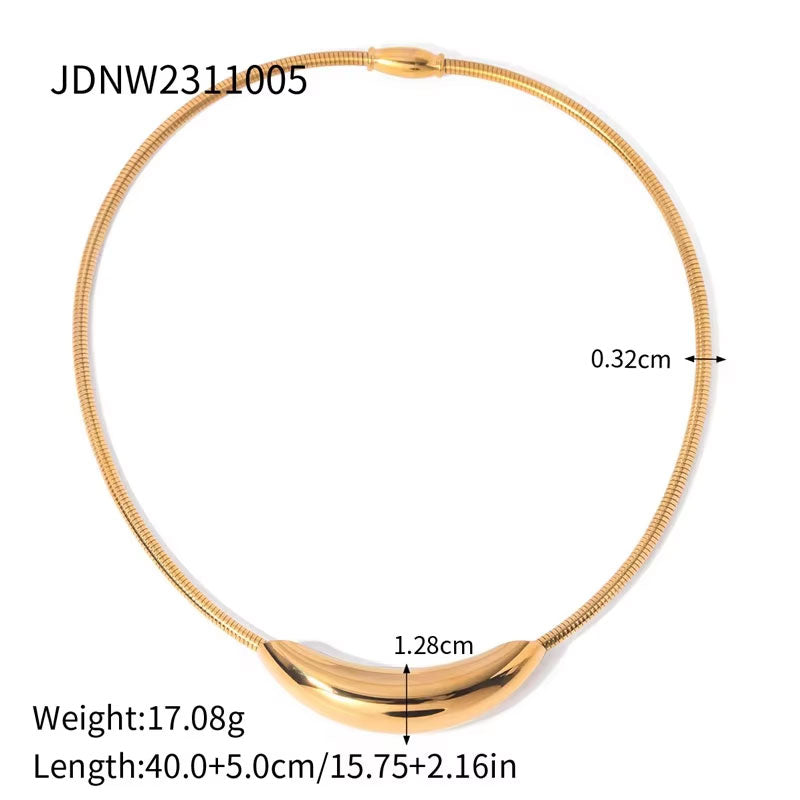 Trendy Jewelry Stainless Steel Non Tarnish PVD 18K Real Gold Plated Fine Choker Necklaces for Women Girls