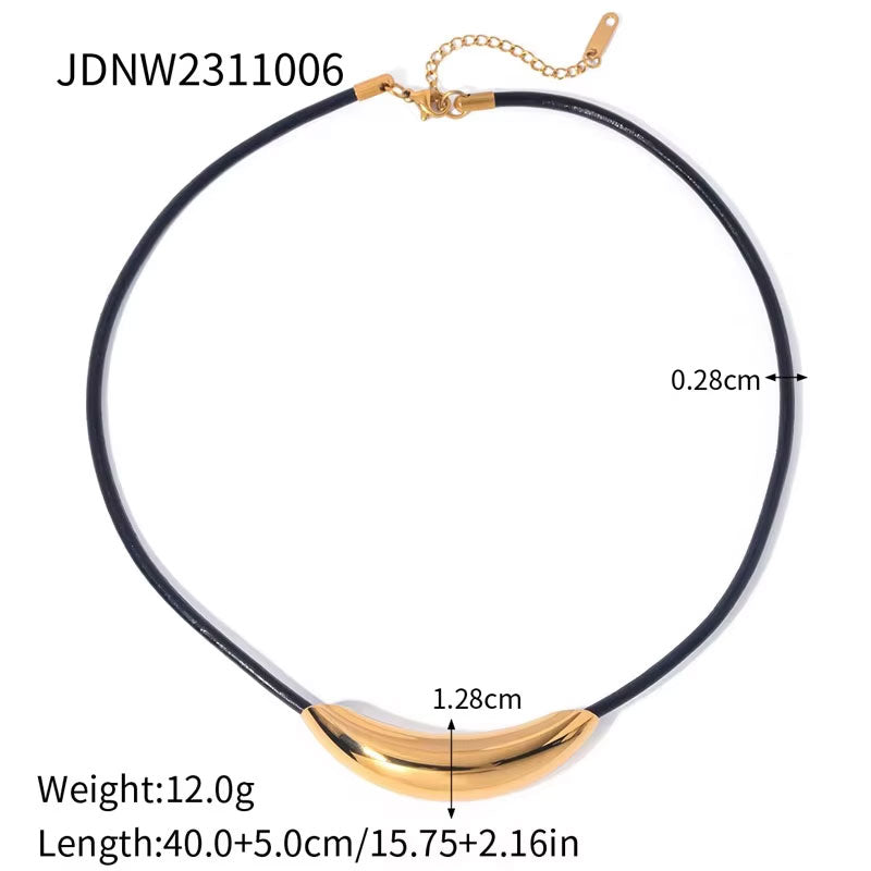 Trendy Jewelry Stainless Steel Non Tarnish PVD 18K Real Gold Plated Fine Choker Necklaces for Women Girls