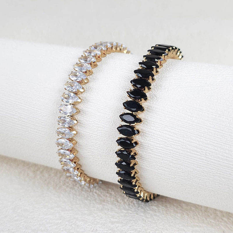 Water Proof Chunky Real Solid Gold Hinged Bangles Stainless Steel Anti Tarnish Jewelry Zircon Bangles for Women