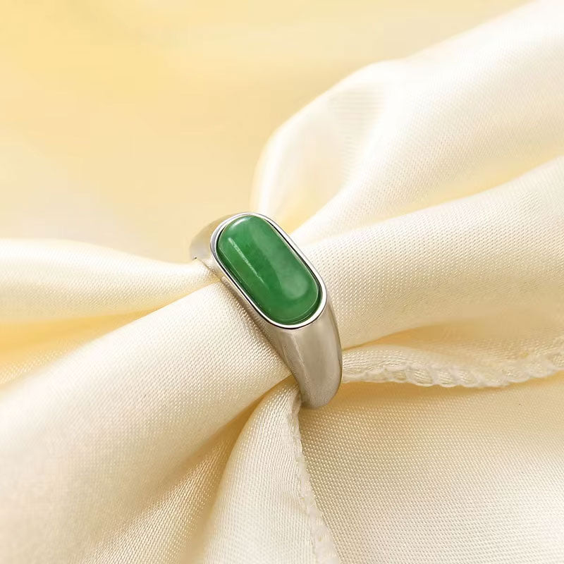 Trendy Wholesale Custom Natural Stone 18K PVD Gold Plated Stainless Steel Blue Ring for Men Women Boy