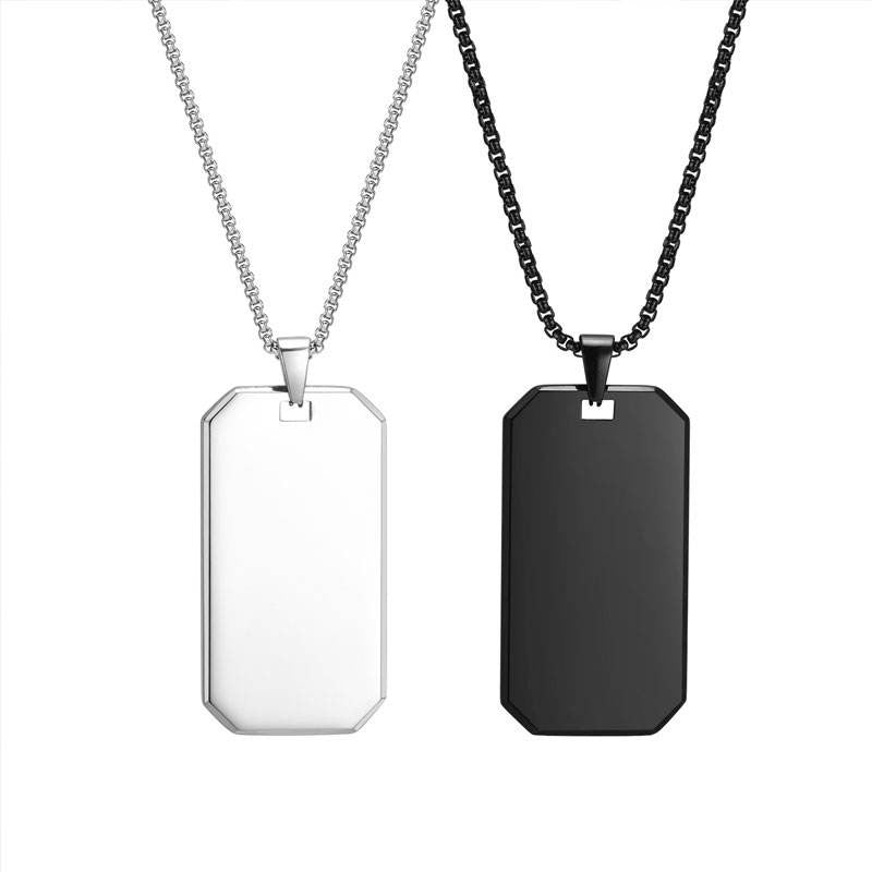 Sport Custom Long Charm Necklace Jewelry Stainless Steel Non Tarnish Military Necklace for Men