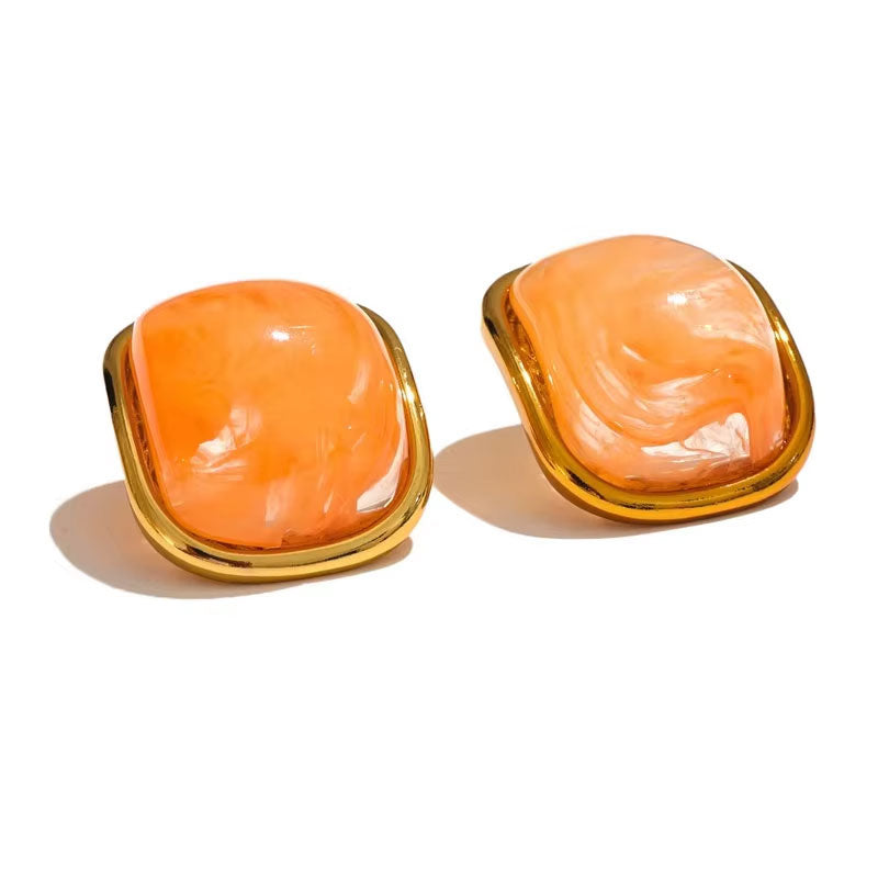 Trendy Anti Tarnish Designer Wholesale 18K Gold Jewelry Korean Stainless Steel Fashion Stud Earrings for Women