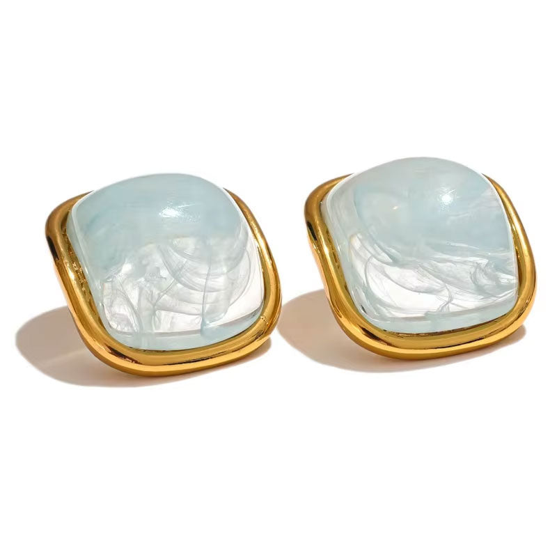 Trendy Anti Tarnish Designer Wholesale 18K Gold Jewelry Korean Stainless Steel Fashion Stud Earrings for Women