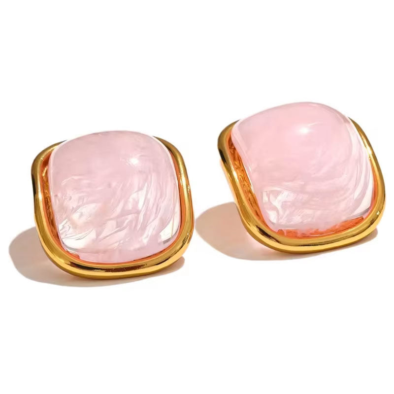 Trendy Anti Tarnish Designer Wholesale 18K Gold Jewelry Korean Stainless Steel Fashion Stud Earrings for Women
