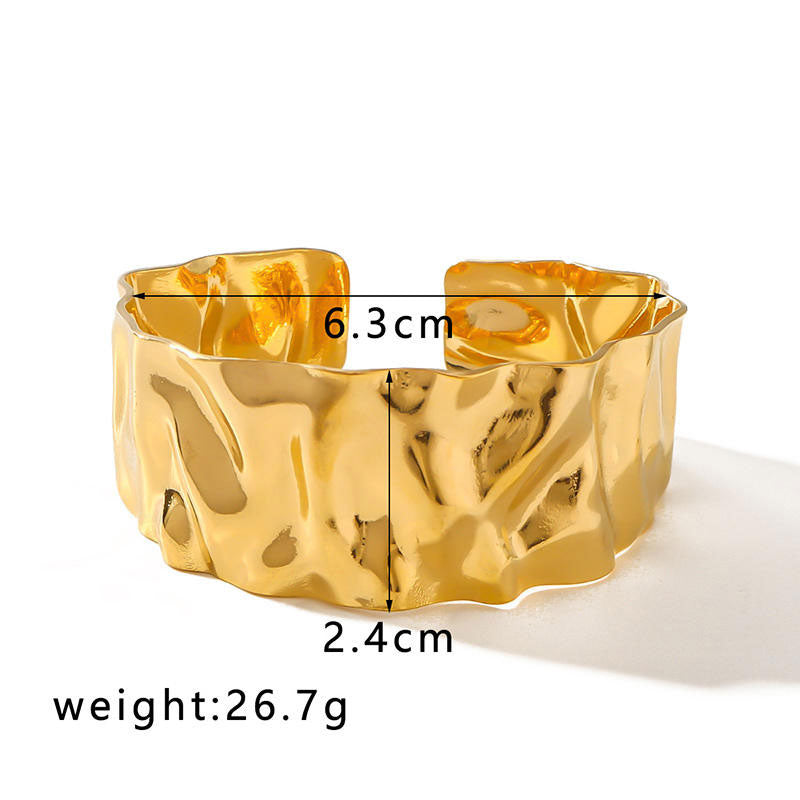 Wholesale Anti-Allergy High Polish PVD Gold Plated Stainless Steel Jewelry Bangles for Women