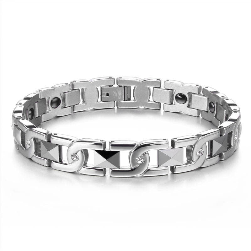 Custom Anti Tarnish Hypoallergenic Silver Plated Stainless Steel Men's Women's Luxury Diamond Braceletes for Men Women Children
