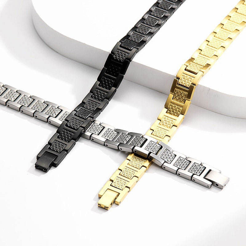 Trendy Custom Luxury Anti Tarnish Solid 14k 18k Gold Stainless Steel Braceletes for Men Women