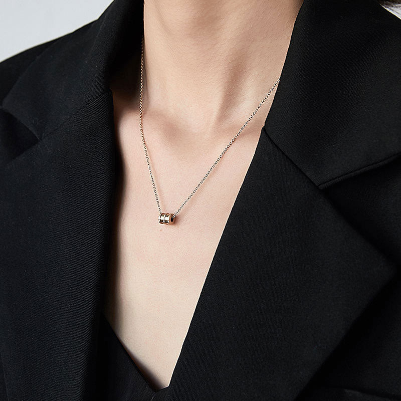 Xiao Man Women's Waist Pendant Necklace Simple and Versatile 18K Gold Plated Stainless Steel Collar Chain Fashion Jewelry