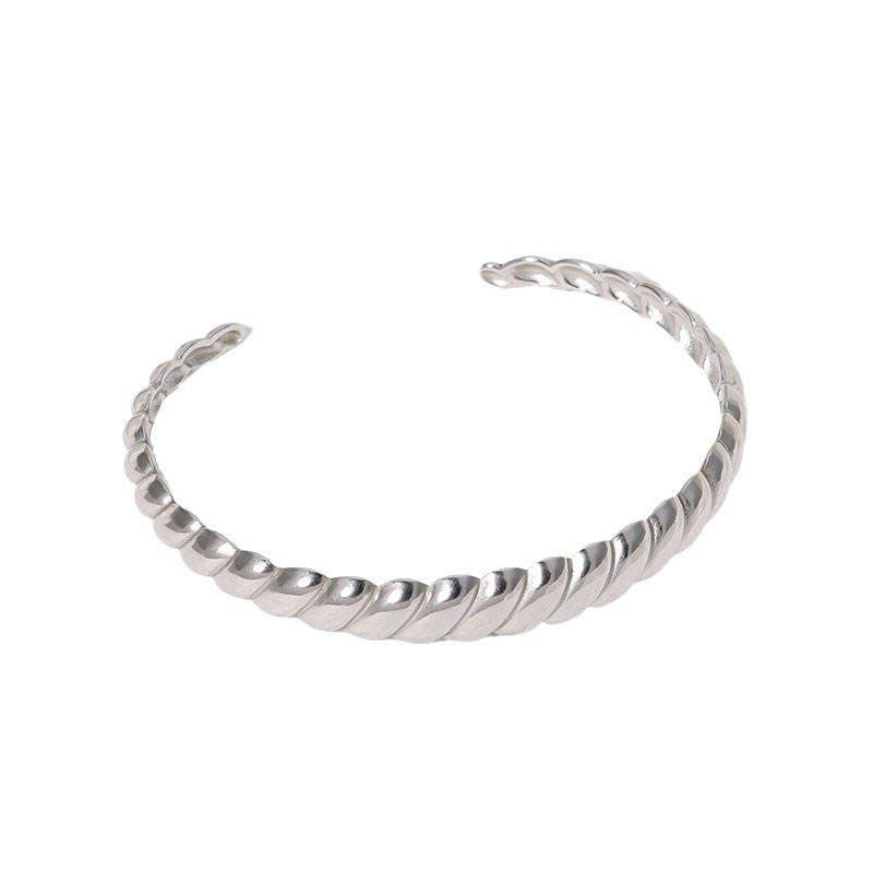 Water Proof Chunky Real Solid Gold Hinged Bangles Stainless Steel Anti Tarnish Jewelry Bangles for Men Women