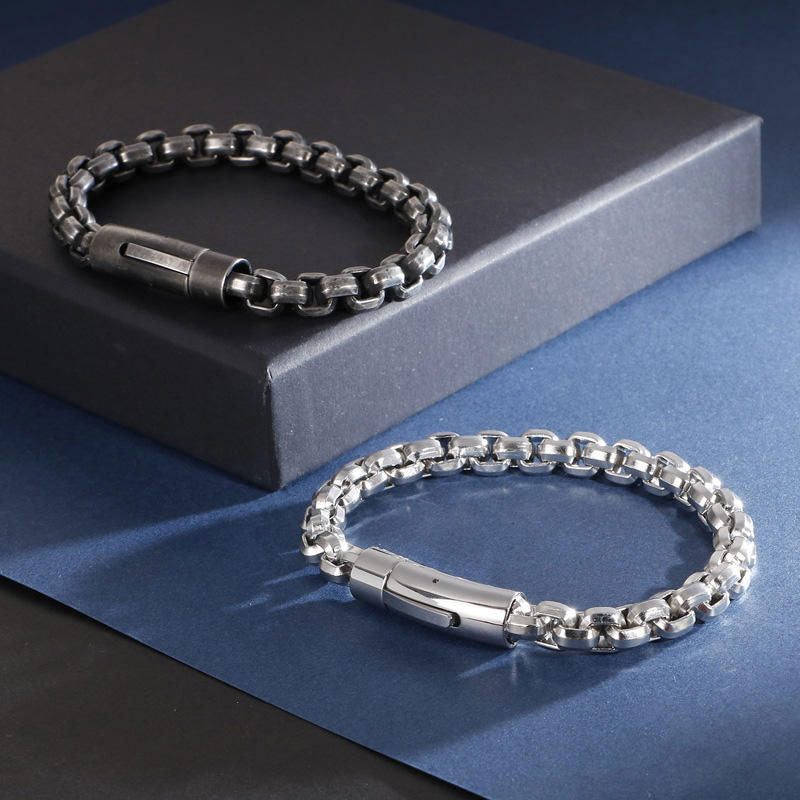 Design Wholesale Custom Anti-Allergy Vintage Stainless Steel Link Chain Bracelet