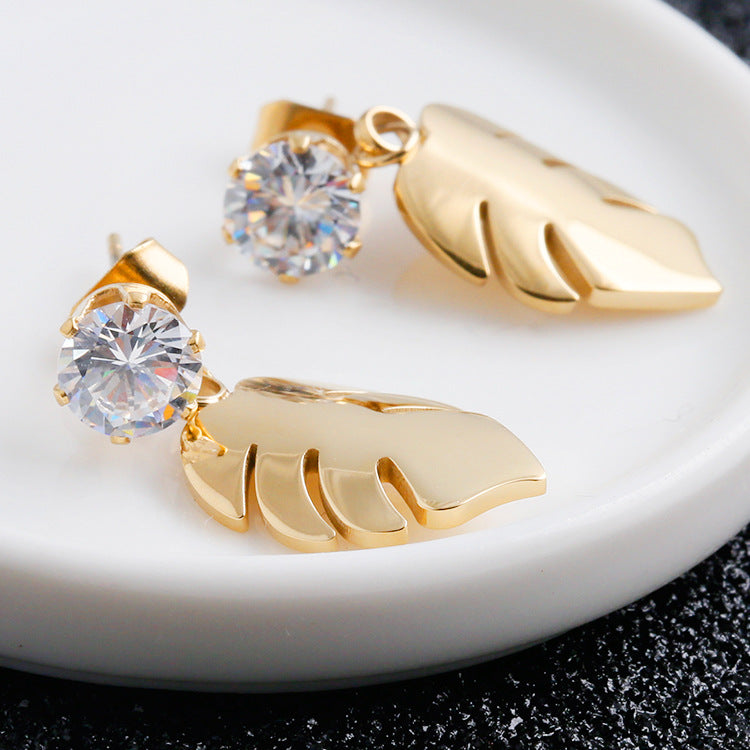 Minimalist Gold Leaf Earrings