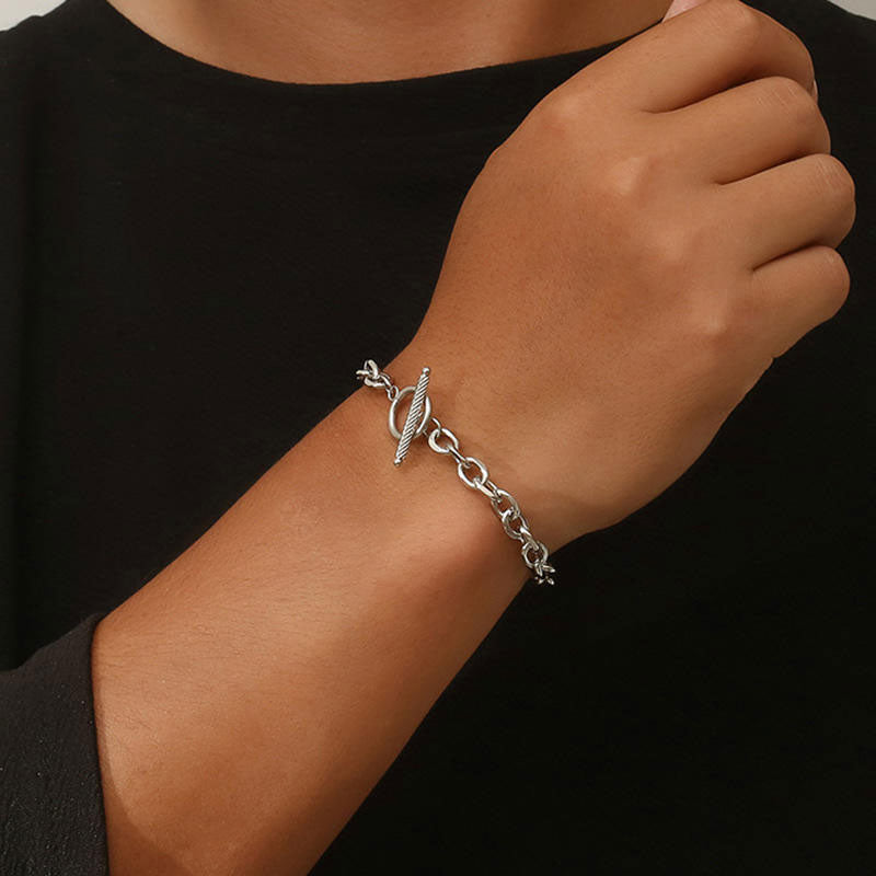 Design Wholesale Custom Anti-Allergy Vintage Stainless Steel Link Chain Bracelet