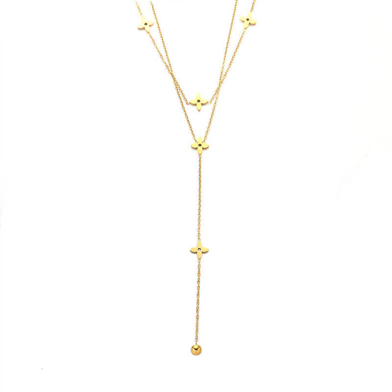 Trendy Anti Tarnish Gold Necklace 18K Real Stainless Steel Fine Jewelry Fashion Layered Necklaces for Women