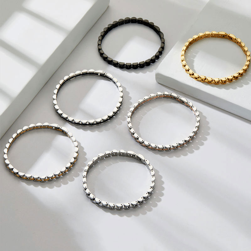Women's Classic Fashion Multi-Color Stainless Steel Bracelet 6mm Gold Silver Electroplated Watch Strap for Parties Gift Ideas