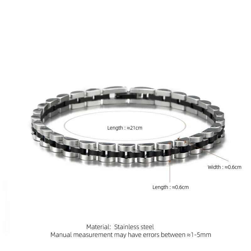 Women's Classic Fashion Multi-Color Stainless Steel Bracelet 6mm Gold Silver Electroplated Watch Strap for Parties Gift Ideas