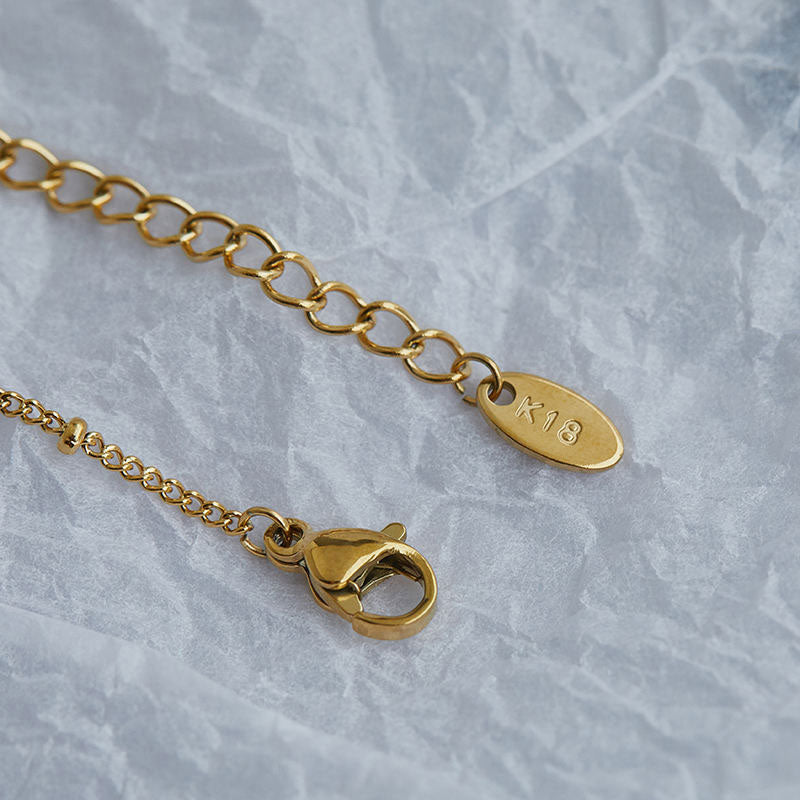 Wholesale Customized Fashion Tarnish Free Waterdrop Shape Stainless Steel Resin Necklace