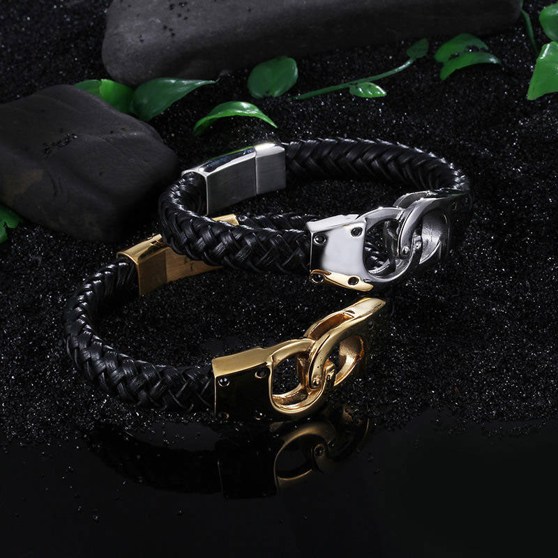 High Quality Custom Vintage Stainless Steel Men Handcuffs Bracelet