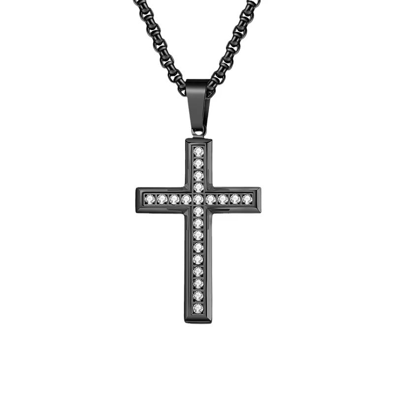 Religious Well-Crafted Wholesale Stainless Steel Chain 14k 18k Gold Filled Lab Diamond Cross Pendant Necklace for Men Women